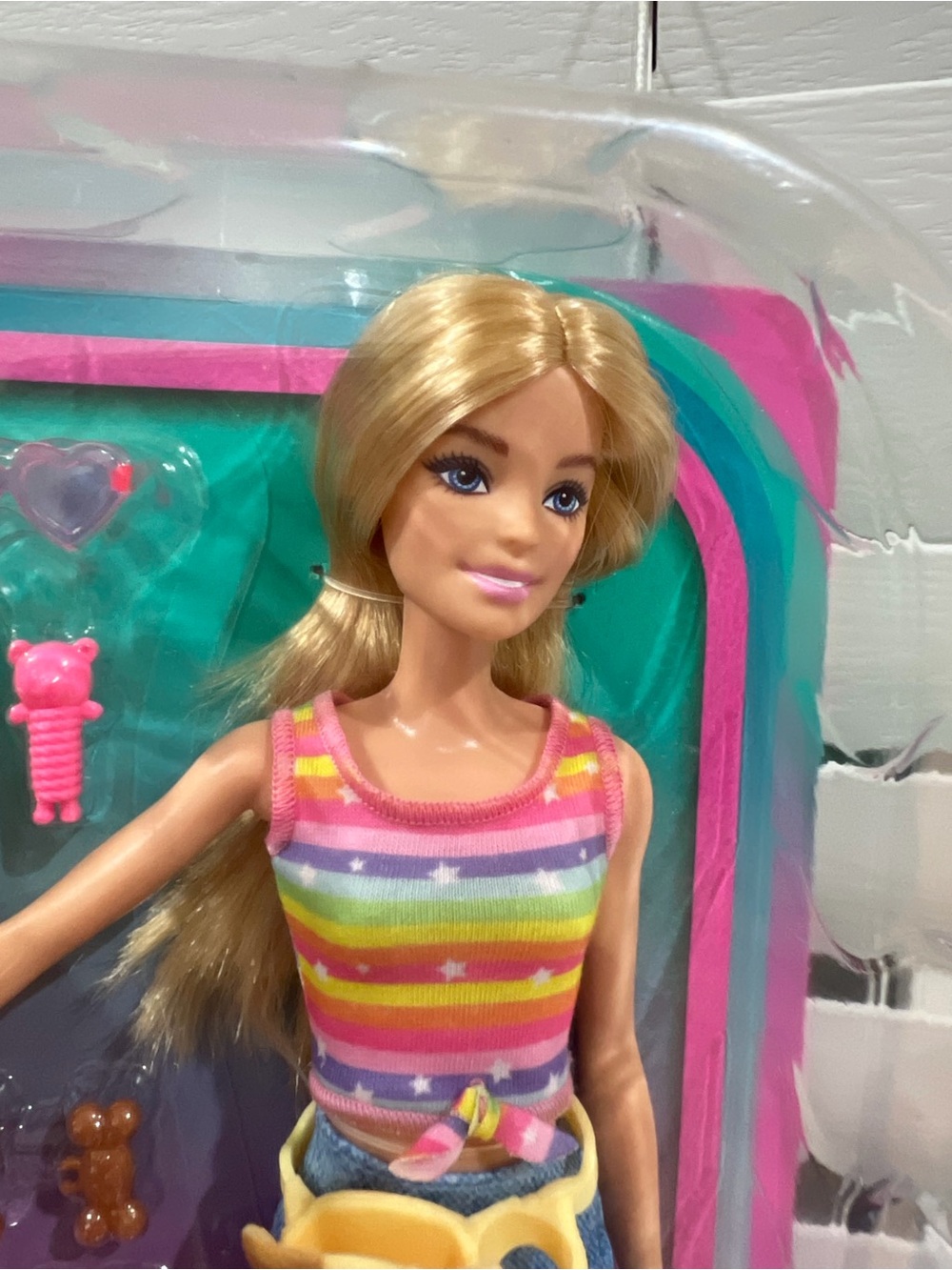 Barbie Rainbow Striped Tank Top Doll - Blonde with Pink Accents